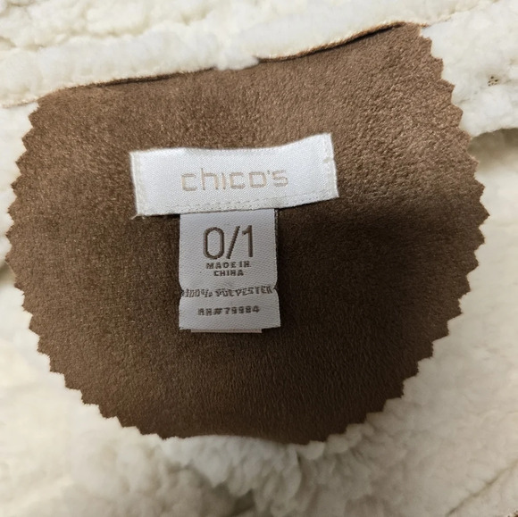 Chico’s Poncho Cape Jacket Sherpa Sz8/10 - Picture 6 of 17